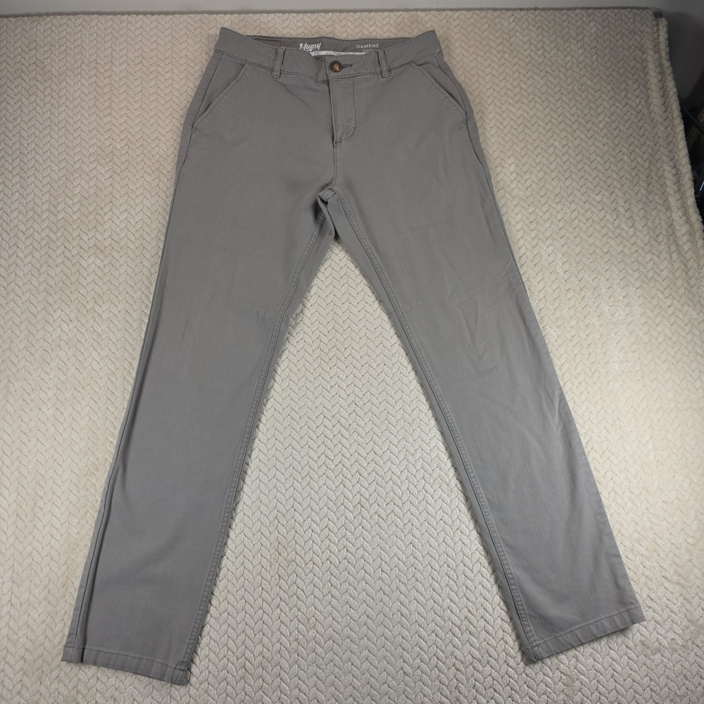 Mugsy Jeans Damens Grey Chino Pants Slim Fit Stretch K6PNDA Mens 31x32